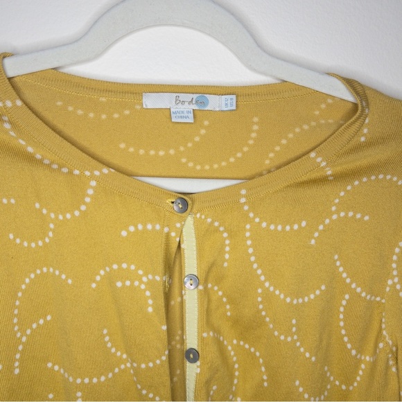 Boden Crew Neck Polka Dot Pattern Button Up Cardigan - Picture 3 of 6